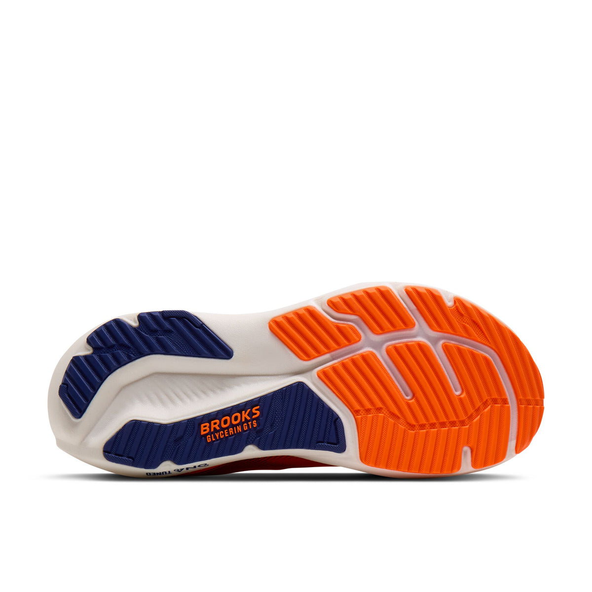 Brooks Men's Glycerin GTS 23 844 ShockingOrange/Blue/White outsole