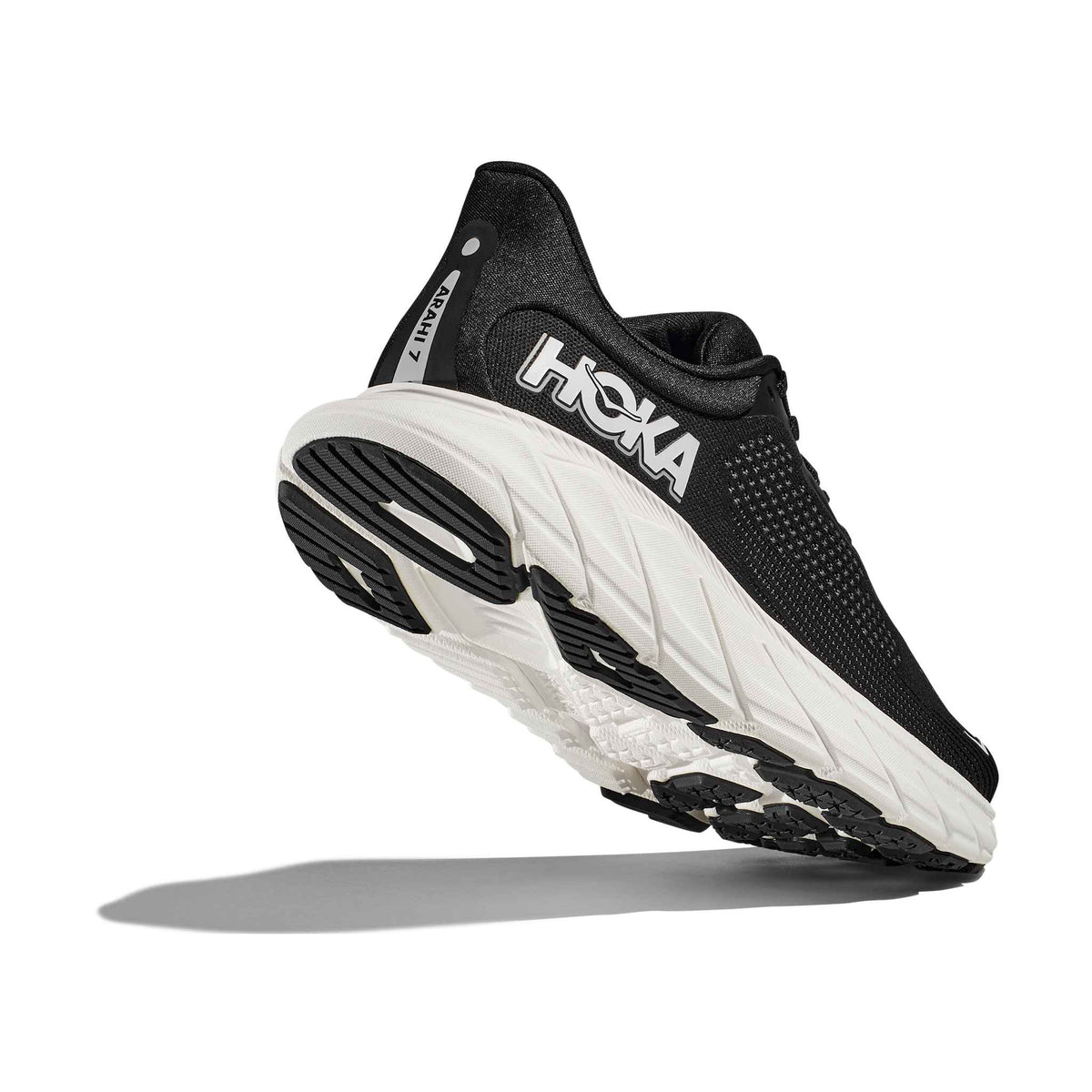 Hoka Men's Arahi 7 Wide BWHT Black/white heel