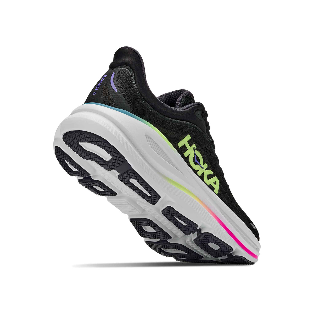 Hoka Men's Bondi 9 BNNY Black/NeonYuzu heel