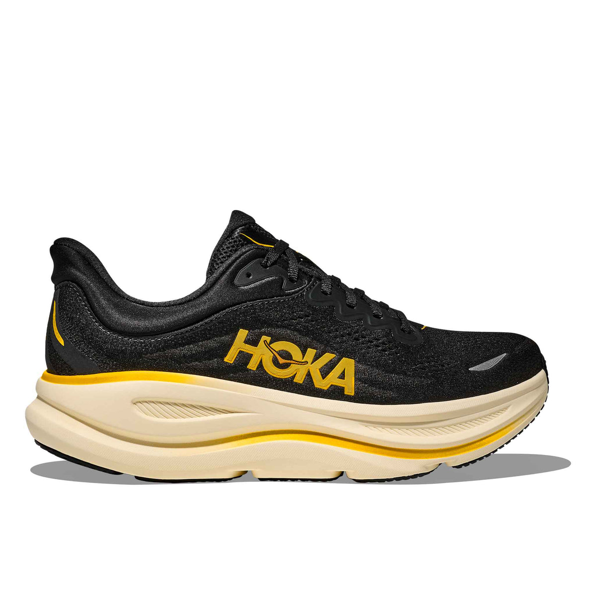 Hoka Men's Bondi 9 CWG CarbonBlack/YellowGold lateral