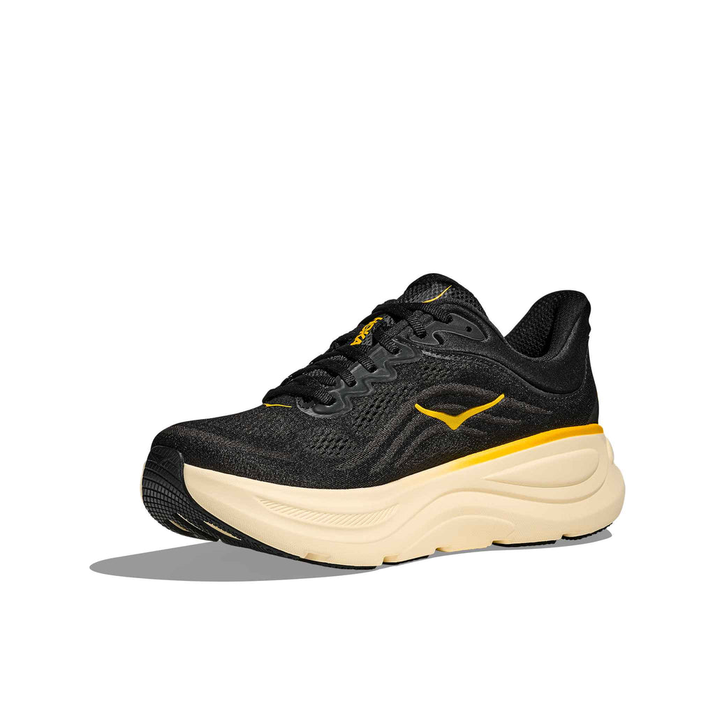 Hoka Men's Bondi 9 CWG CarbonBlack/YellowGold medial