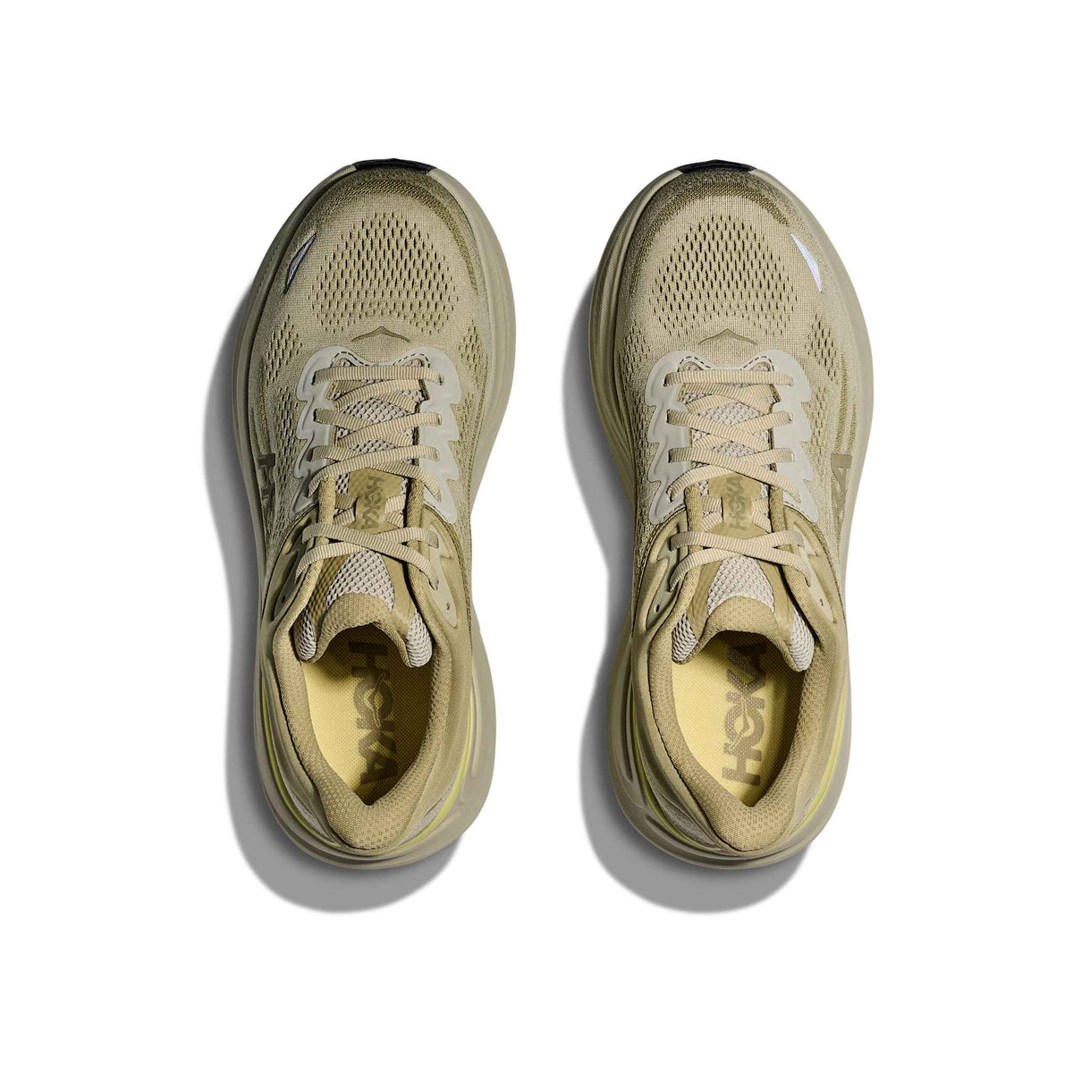 Hoka Men's Bondi 9 GSSL Grassland/OysterMushroom pair angle