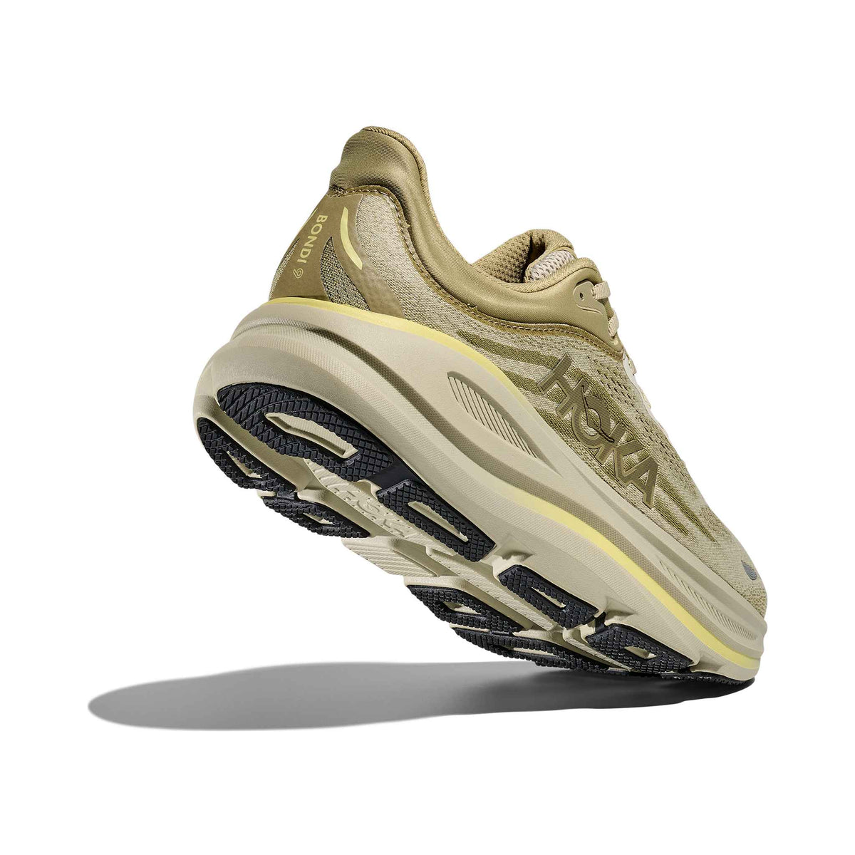 Hoka Men's Bondi 9 GSSL Grassland/OysterMushroom heel