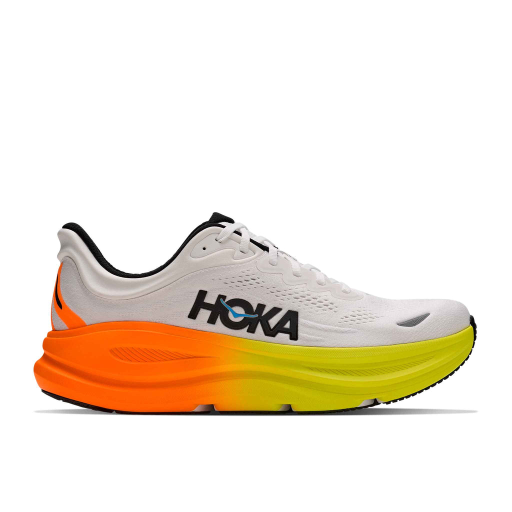 Hoka Men's Bondi 9 WNG White/NeonTangerine lateral