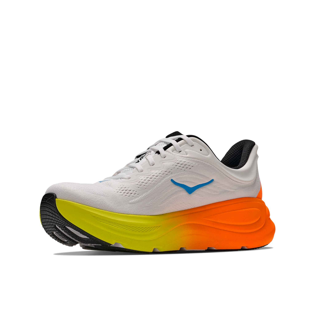 Hoka Men's Bondi 9 WNG White/NeonTangerine medial