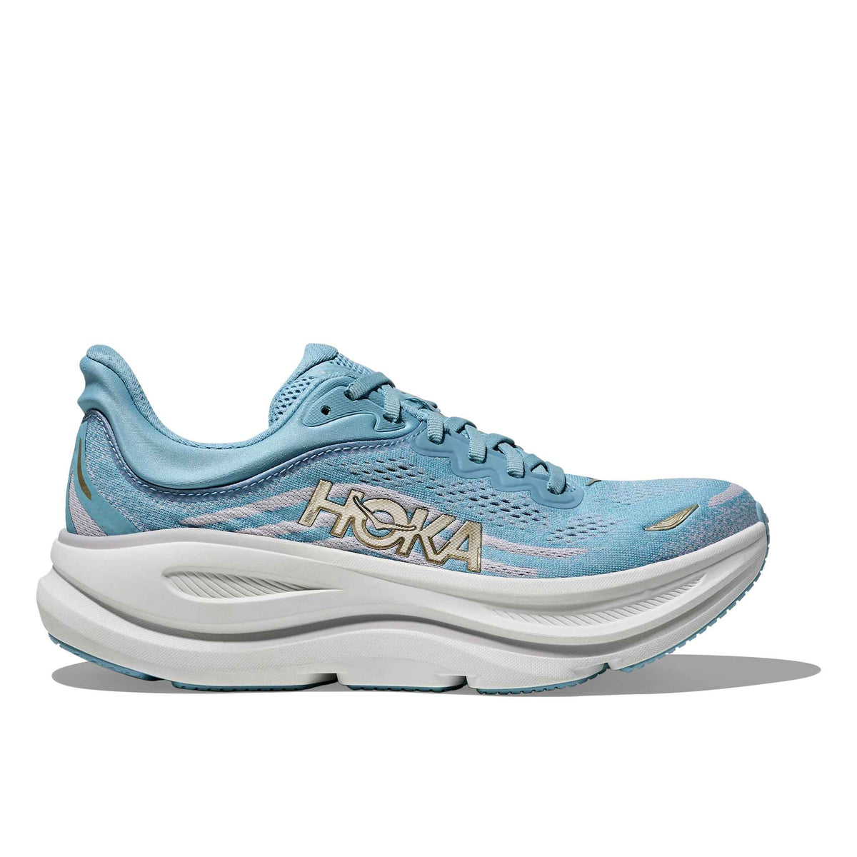 Hoka Women's Bondi 9 RRPS Raindrop/AshGrey lateral