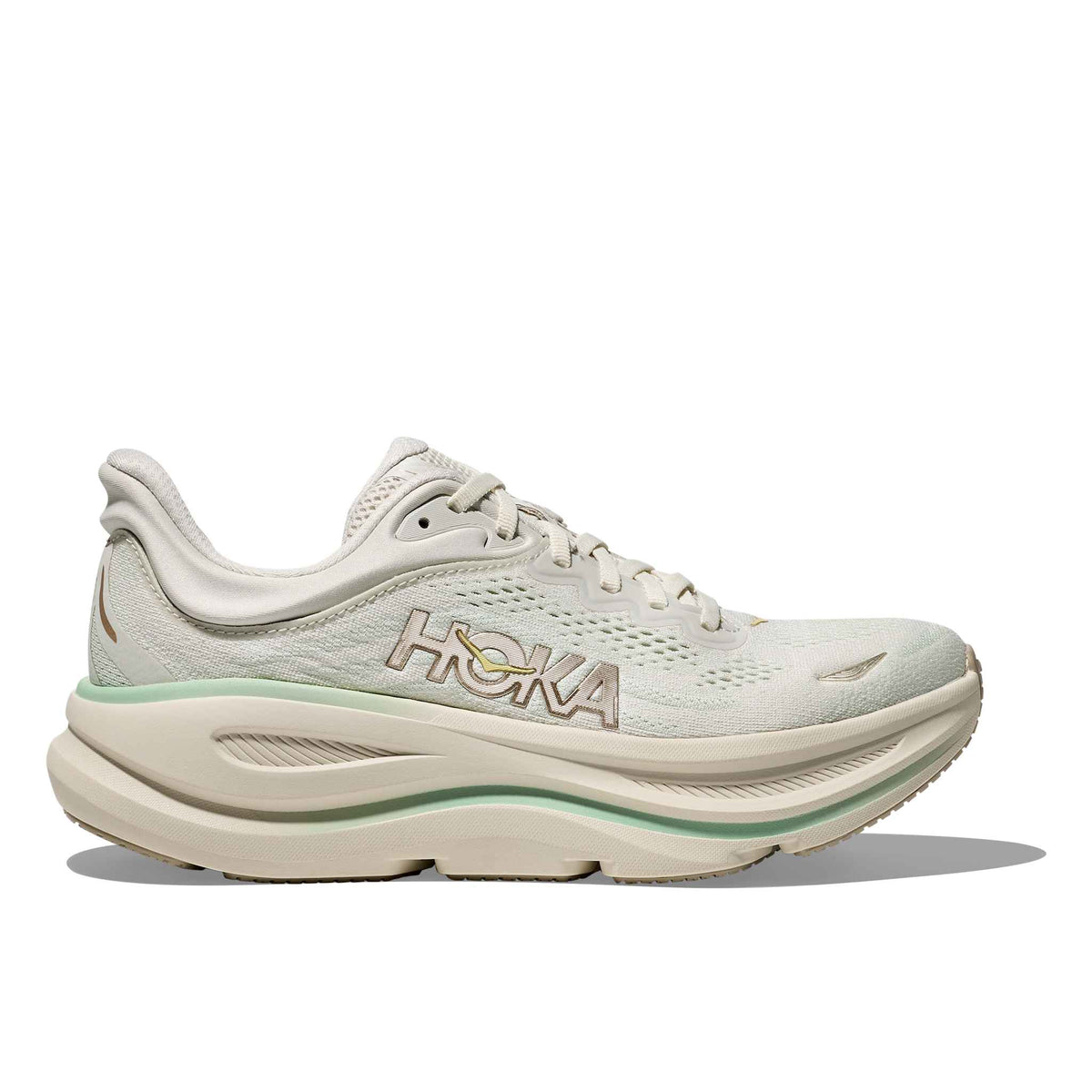 Hoka Women's Bondi 9 TLSL TruffleSalt/SeaGlass lateral