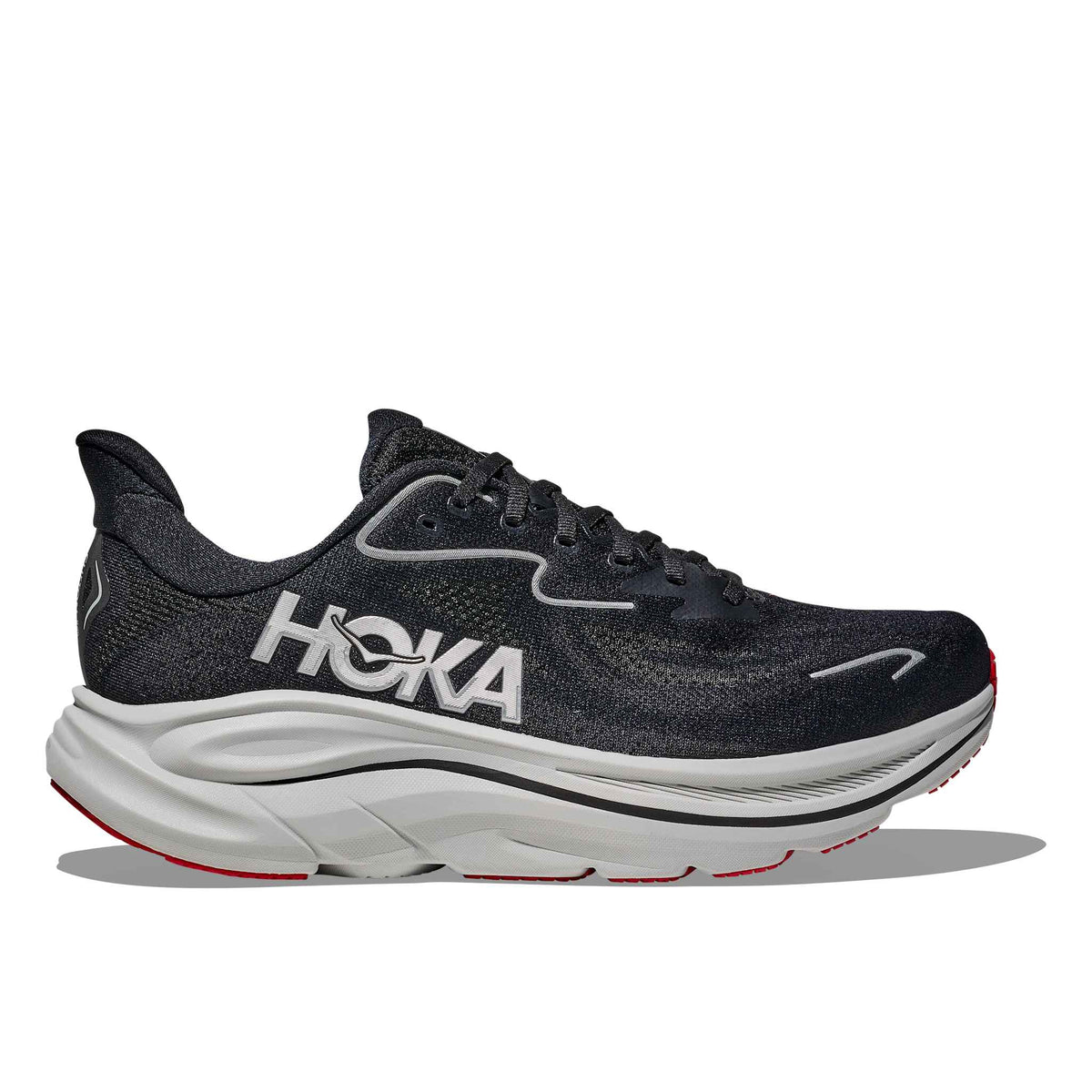 Hoka Men's Clifton 10 BKSV Black/Silver lateral