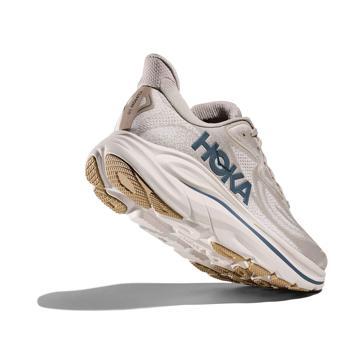 Hoka Men's Clifton 10 PTYG Putty/Grout heel