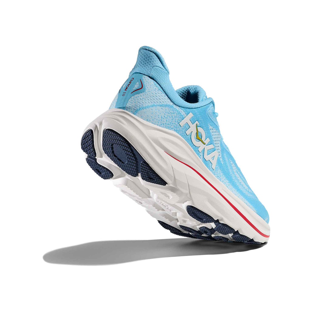 Hoka Women's Clifton 10 SBLF SoaringBlue/Frost heel