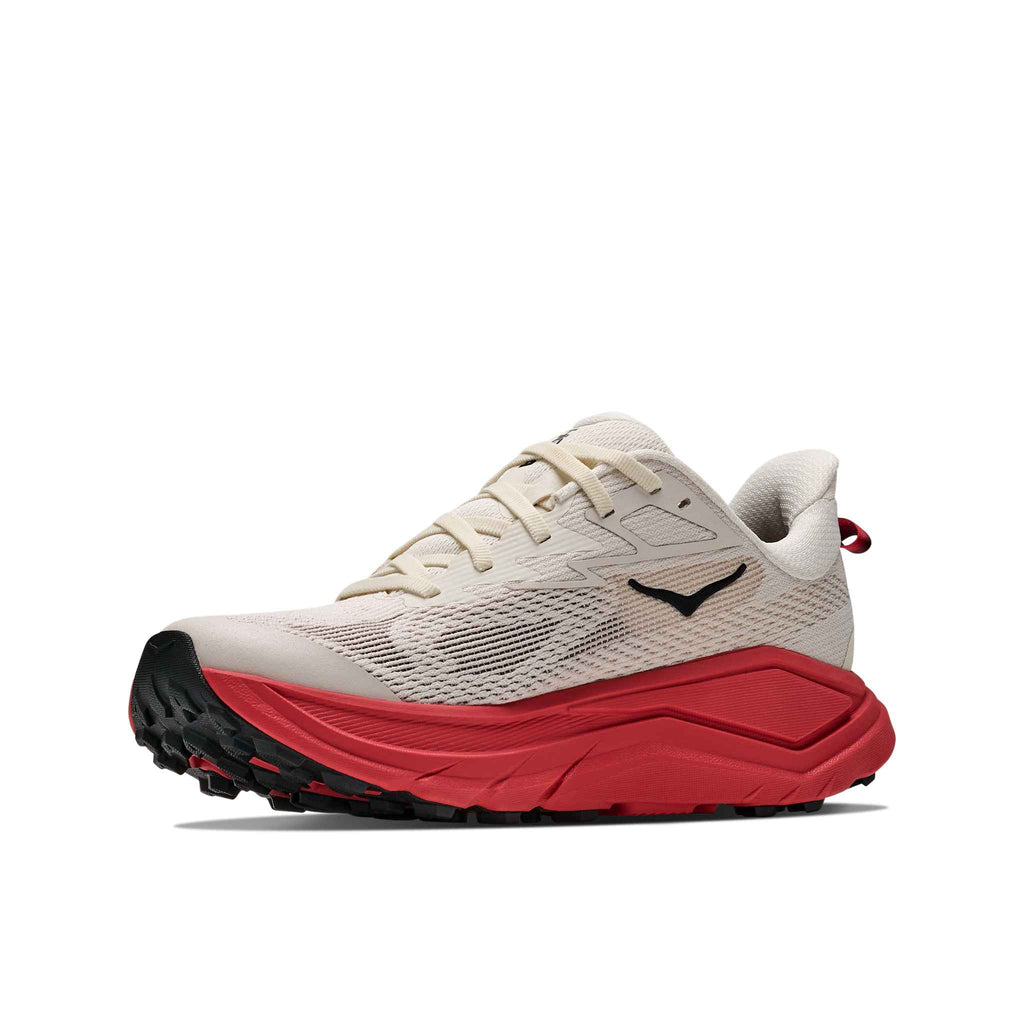 Hoka Women's Challenger 8 ARNT Alabaster/BurntRed medial