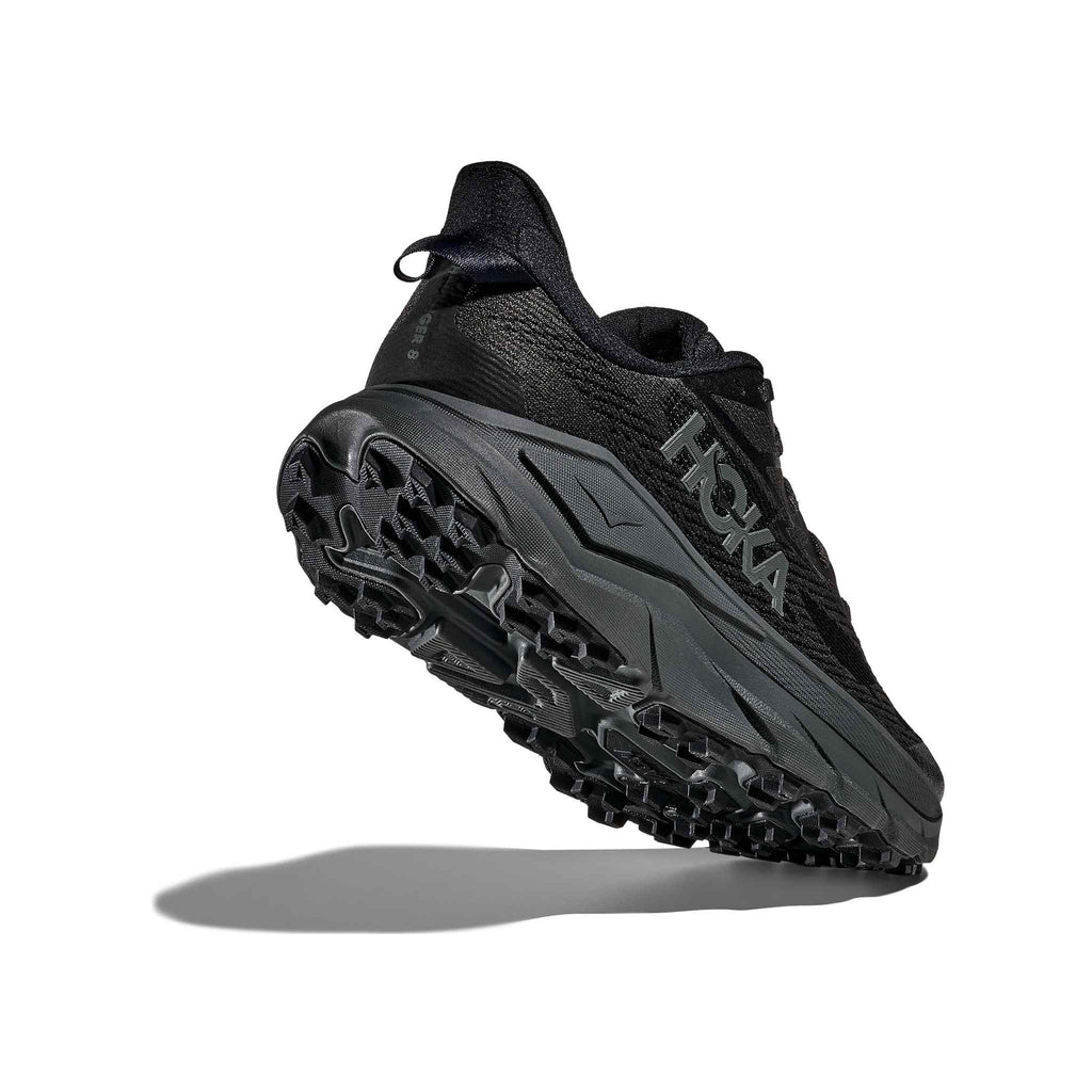 Hoka Women's Challenger 8 BCKT Black/OuterOrbit heel