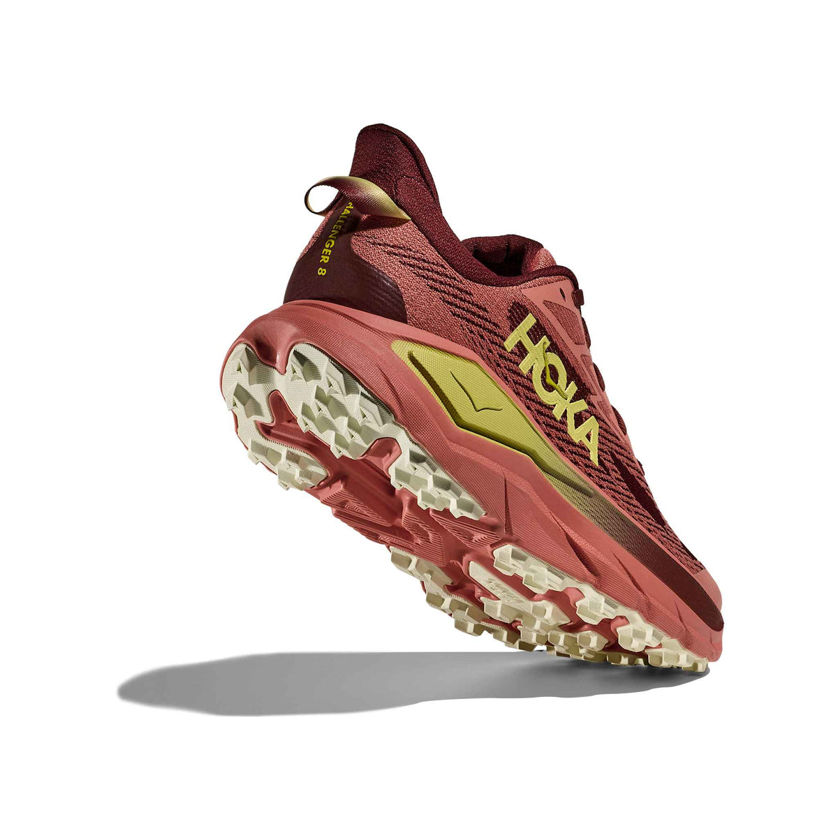 Hoka Women's Challenger 8 BSHD Blush/DarkCedar heel