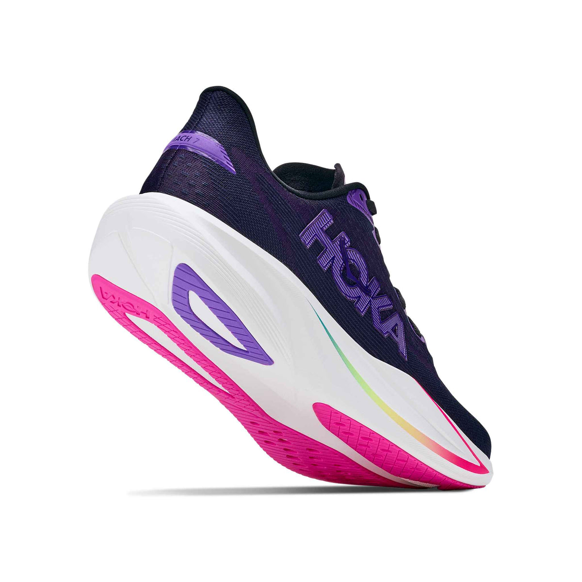 Hoka Men's Mach 7 CKCS CarbonBlack/CosmicPurple heel