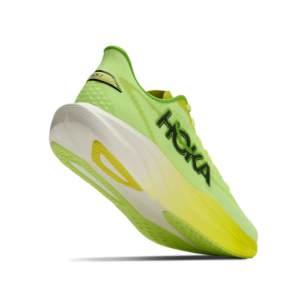 Hoka Men's Mach 7 NZH NeonYuzu/HokaCitrus heel