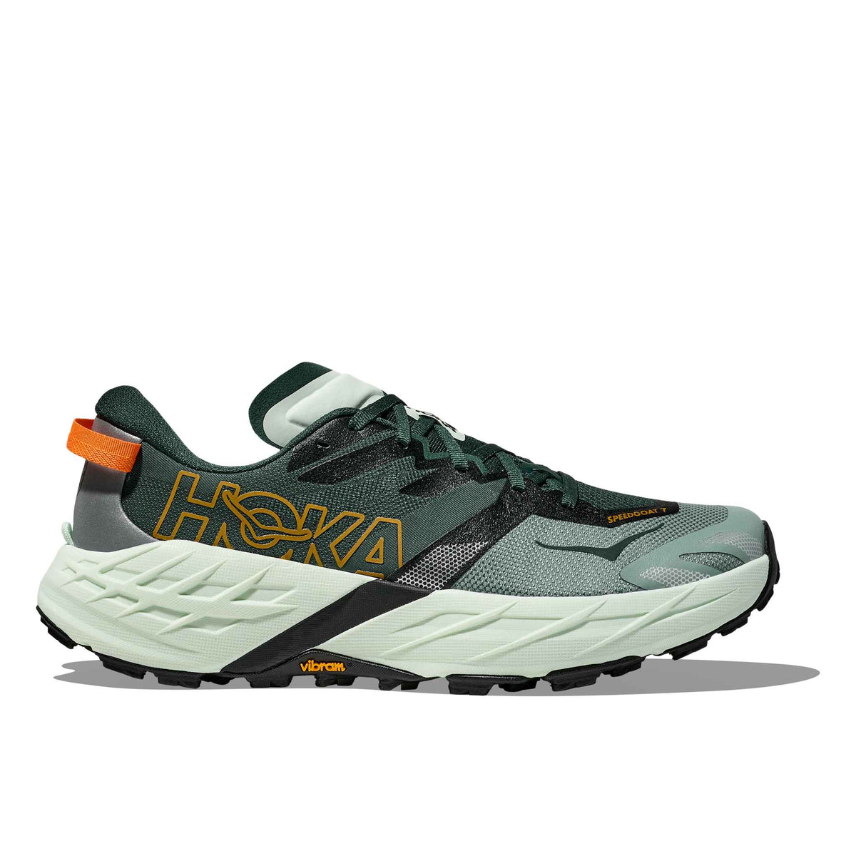 Hoka Men's Speedgoat 7 BFS Bay Leaf/Sea Glass 12.0 2E 1171930-BFS lateral