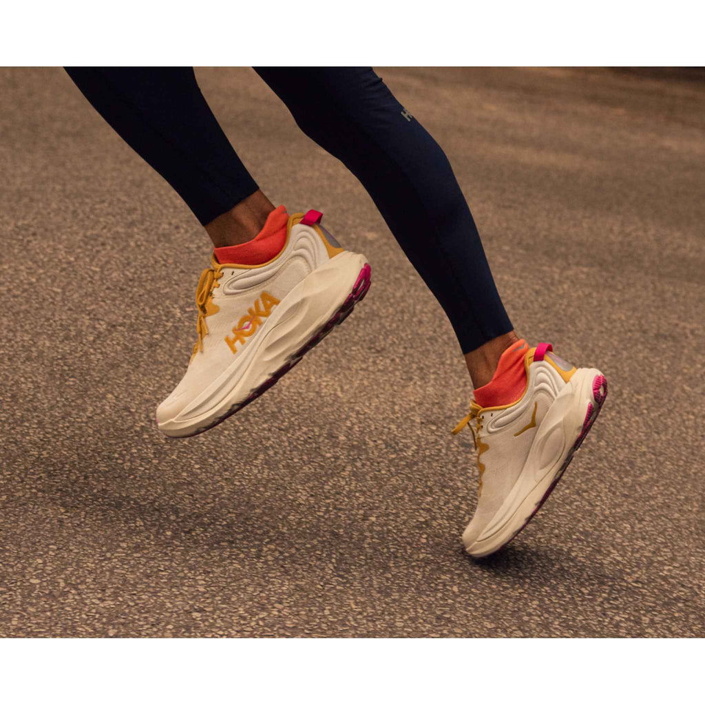 Hoka Women's Gaviota 6 BHY Birch/YellowGold pair angle