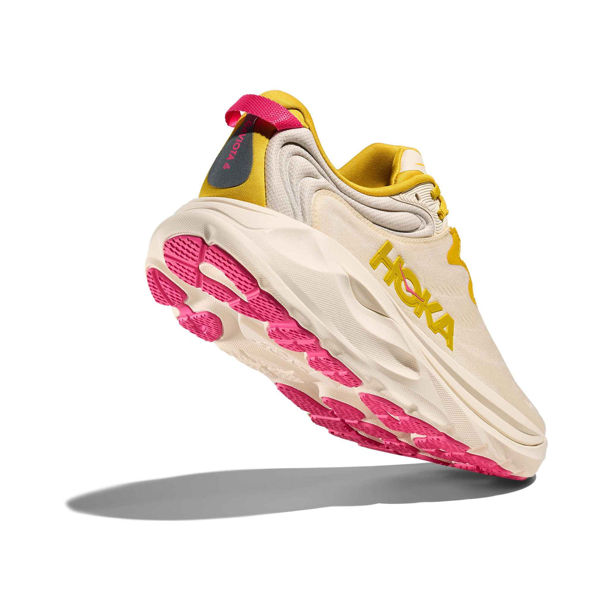 Hoka Women's Gaviota 6 BHY Birch/YellowGold heel