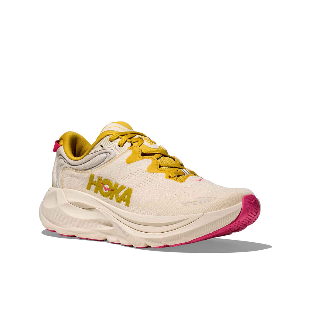 Hoka Women's Gaviota 6 BHY Birch/YellowGold outsole