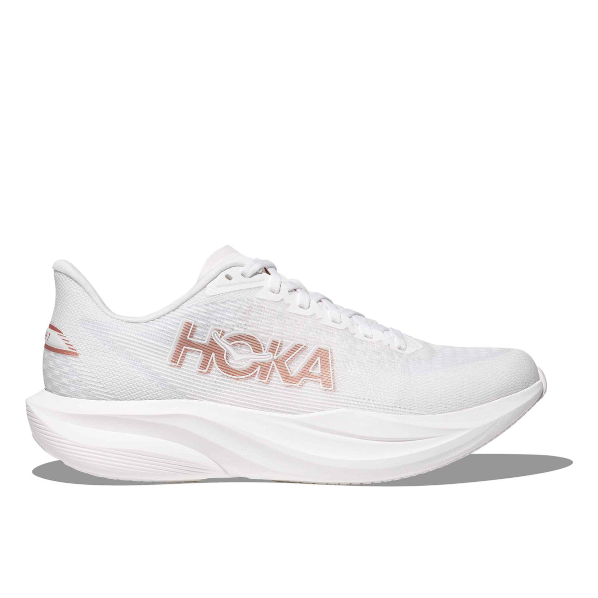 Hoka Women's Mach 7 FTRS Frost/RoseGold lateral