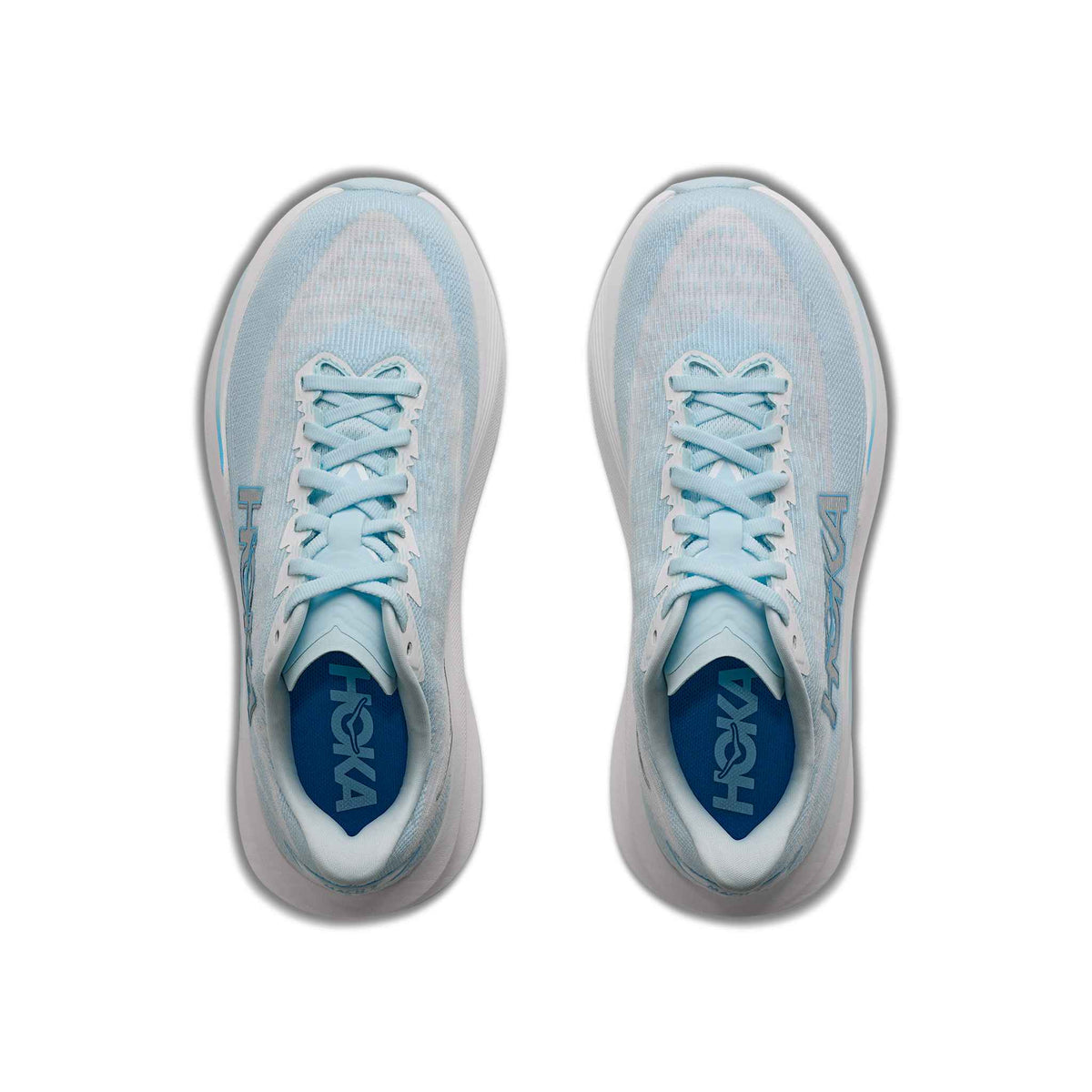 Hoka Women's Mach 7 GLFR GlimmeringBlue/Frost pair angle