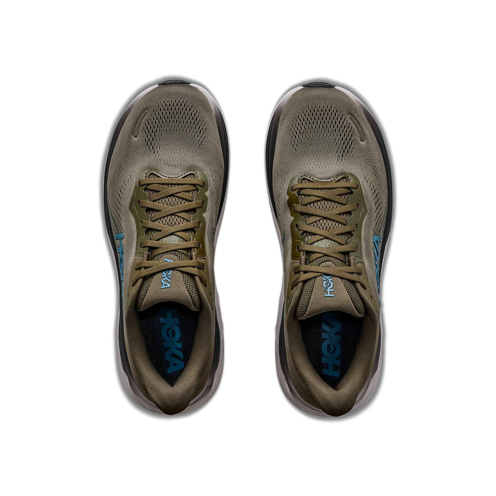 Hoka Men's Clifton 11 AVRV AntiqueOlive/RiverRockGrey pair angle