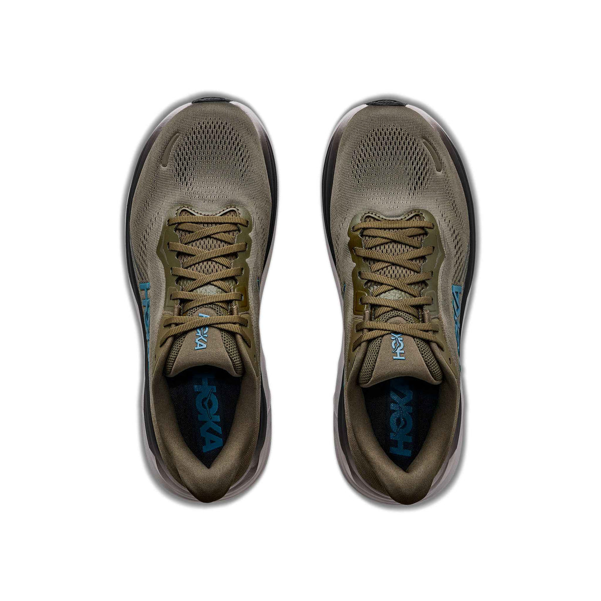 Hoka Men's Clifton 11 AVRV AntiqueOlive/RiverRockGrey pair angle