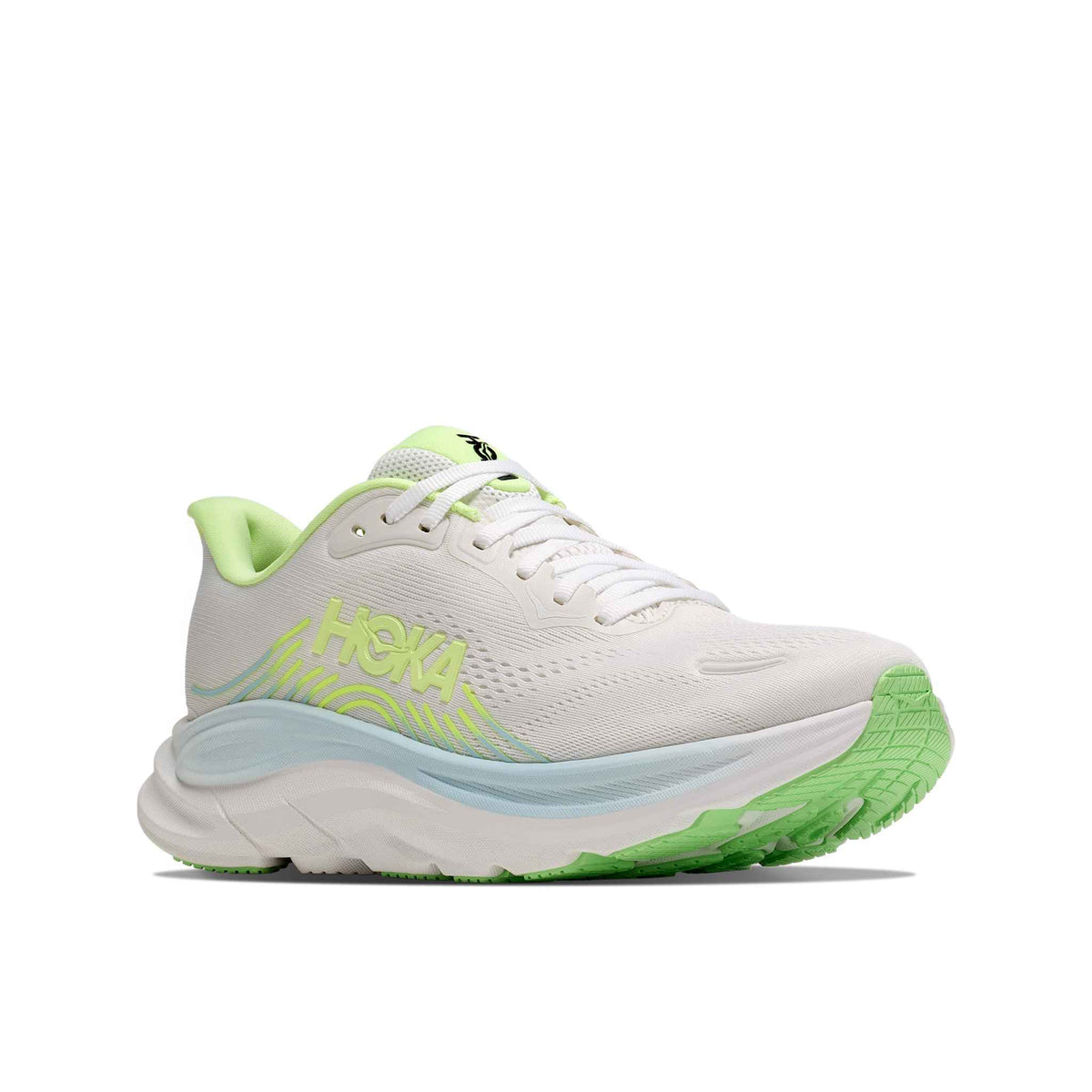 Hoka Women's Clifton 11 FYZ Frost/NeonYuzu outsole