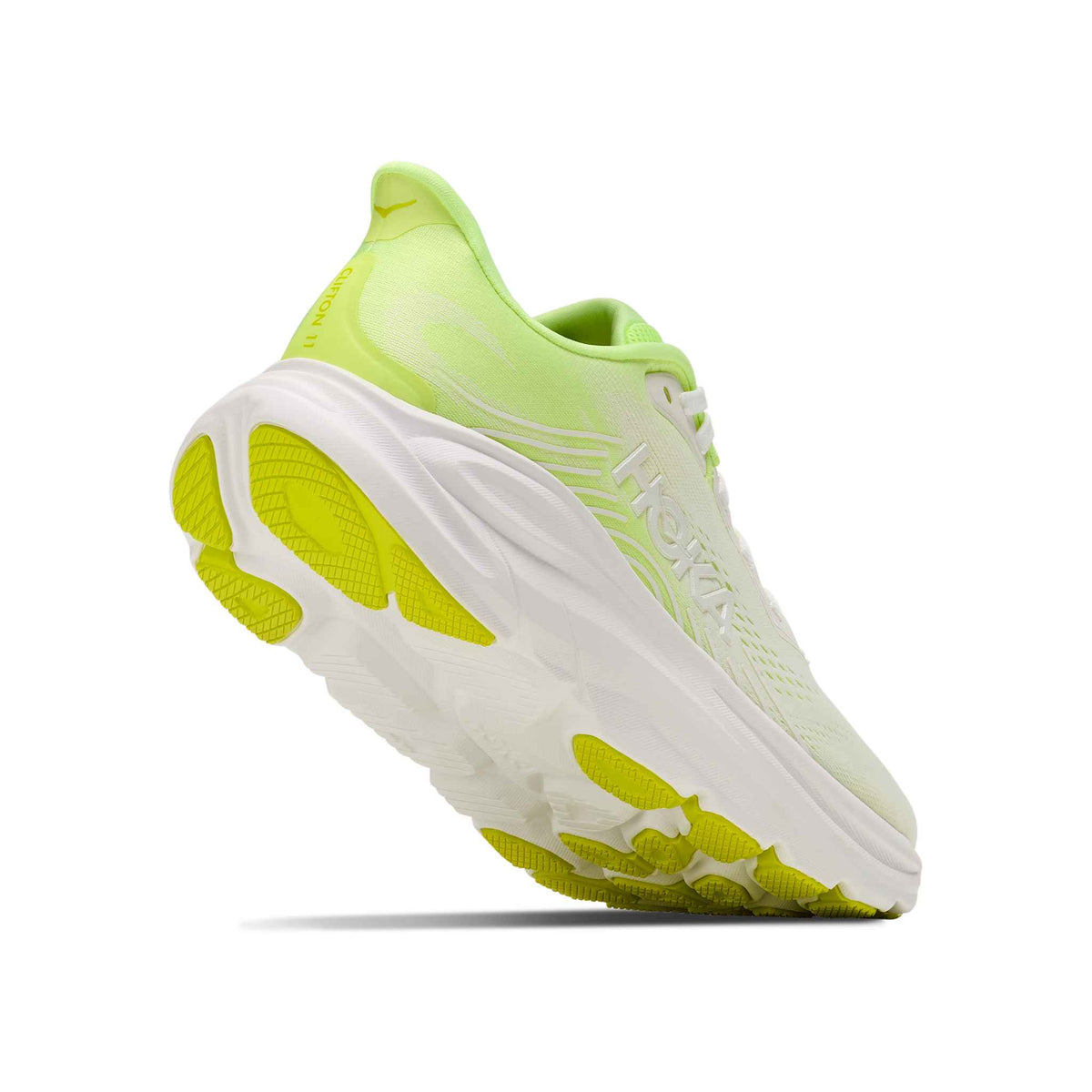 Hoka Women's Clifton 11 NZF NeonYuzu/Frost heel