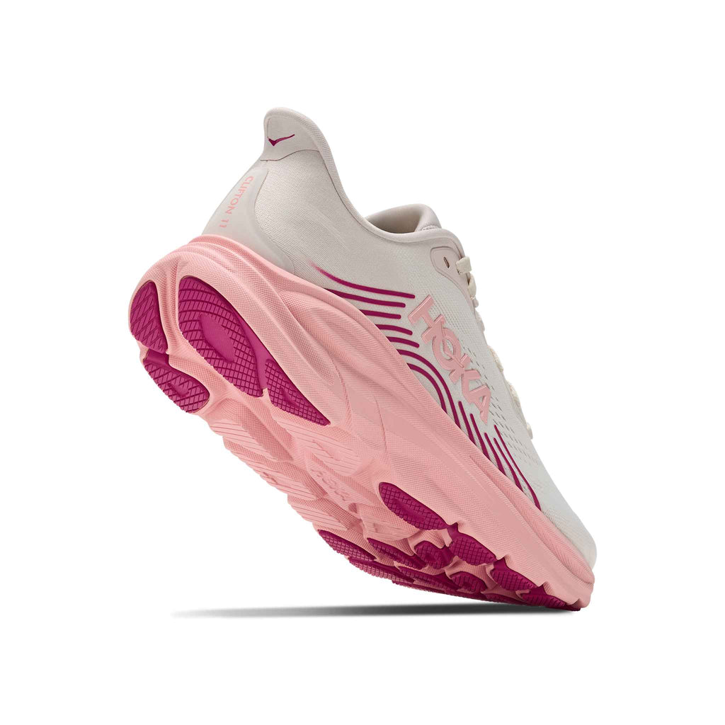 Hoka Women's Clifton 11 RWY RoseCream/DewyPink heel