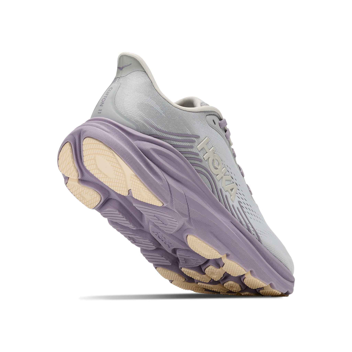 Hoka Women's Clifton 11 SLWL Stardust/MellowLilac heel