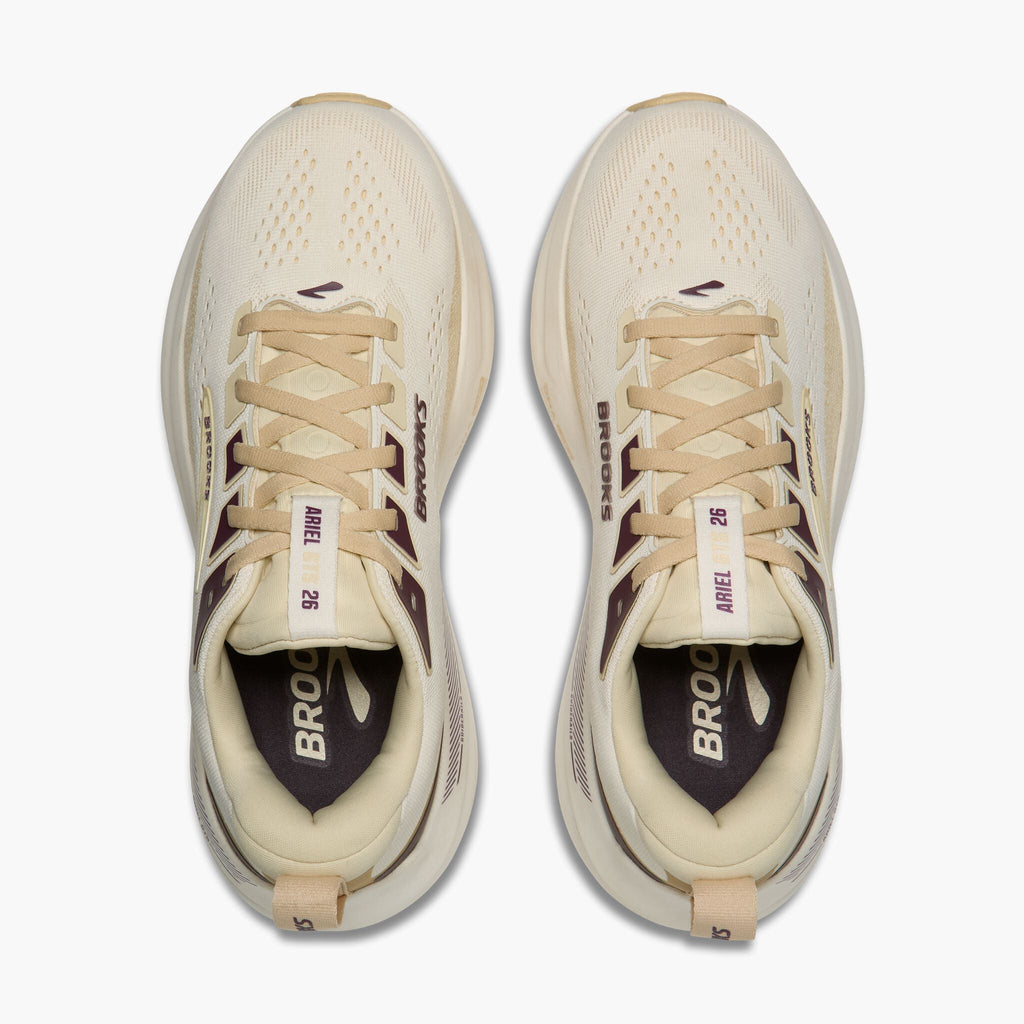 Brooks Women's Ariel GTS 26 288 Coconut/Sand/PotentPurple top