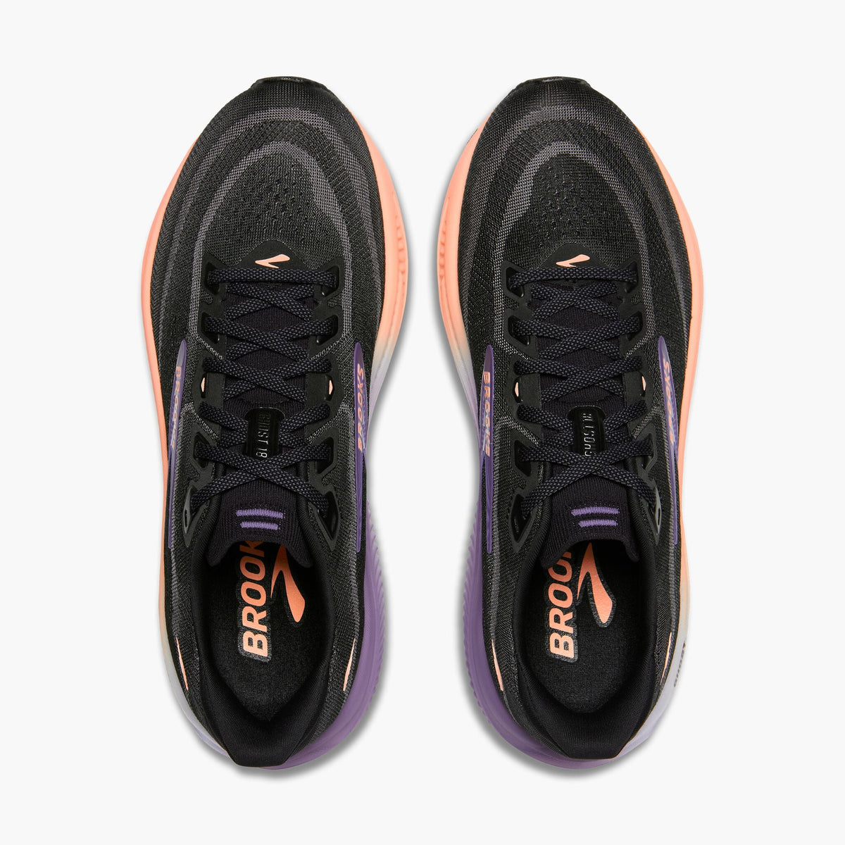Brooks Women's Ghost 18 080 Black/MulledGrape/Peach top