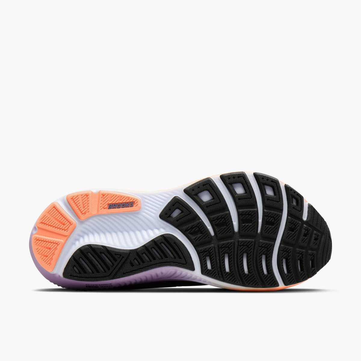 Brooks Women's Ghost 18 080 Black/MulledGrape/Peach outsole