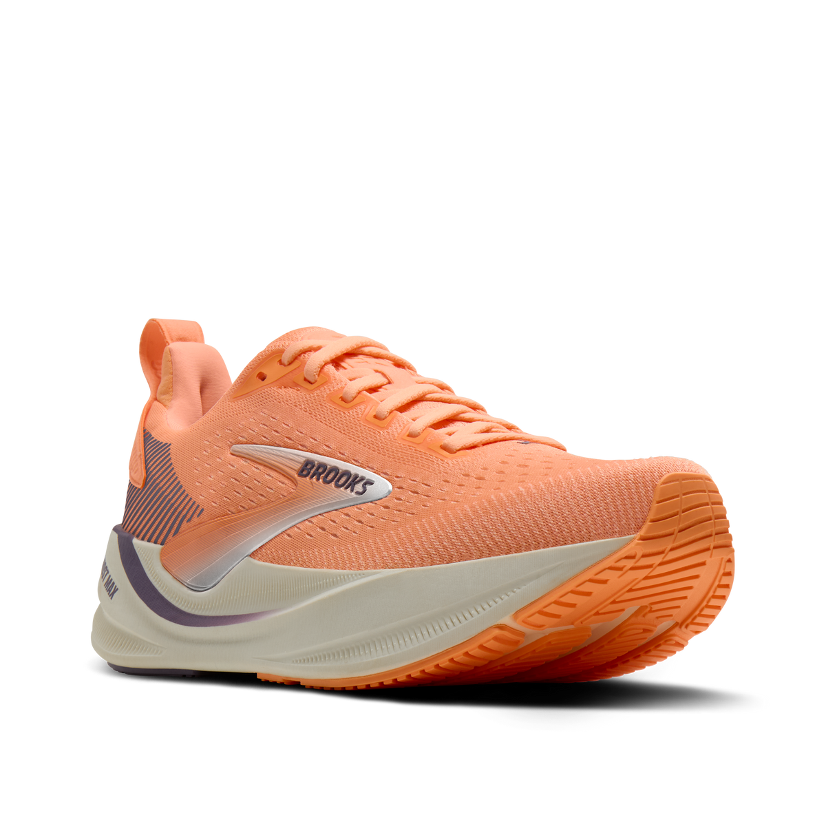Women's Ghost Max 4 868 CyberPeach/Grape/Bluewash pair angle
