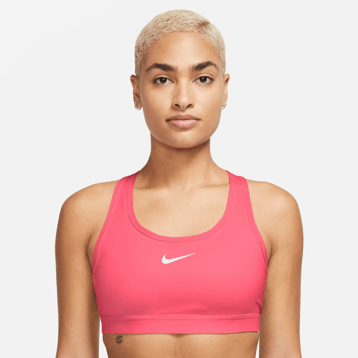 Nike Nike Women's Swoosh Medium Support Padded Sports Bra 629 ASTER PINK/WHITE