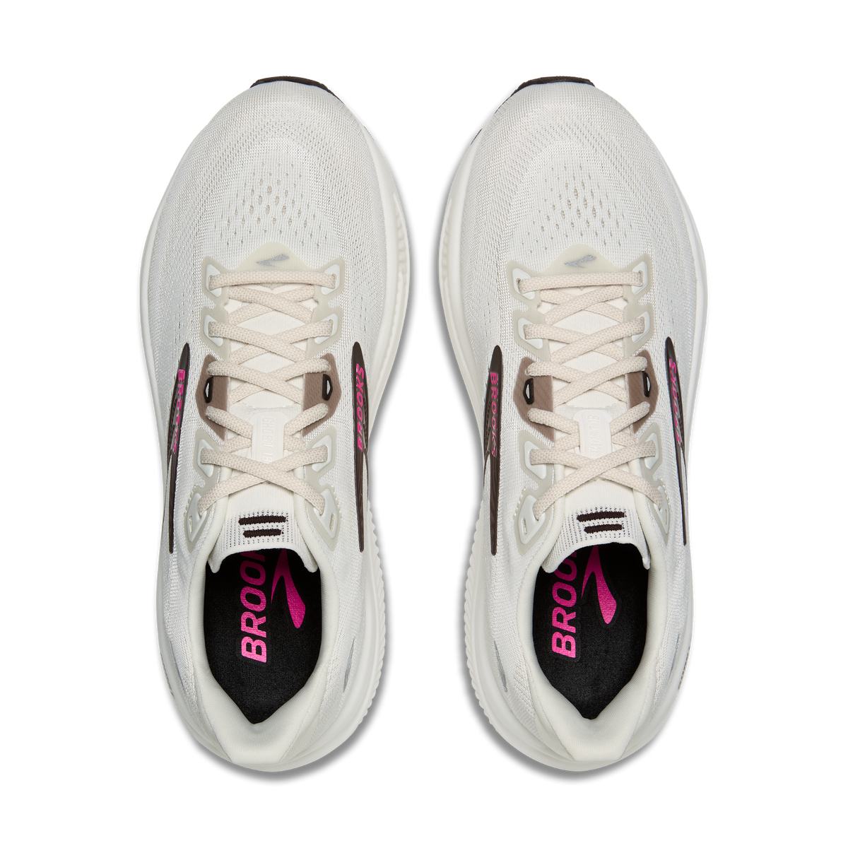 Brooks Women's Ghost 18 107 Coconut/Coffee/Fuchsia top