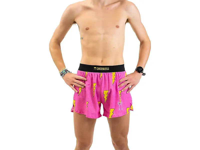 ChicknLegs Men's 4" Half Split Shorts Blue Bolts