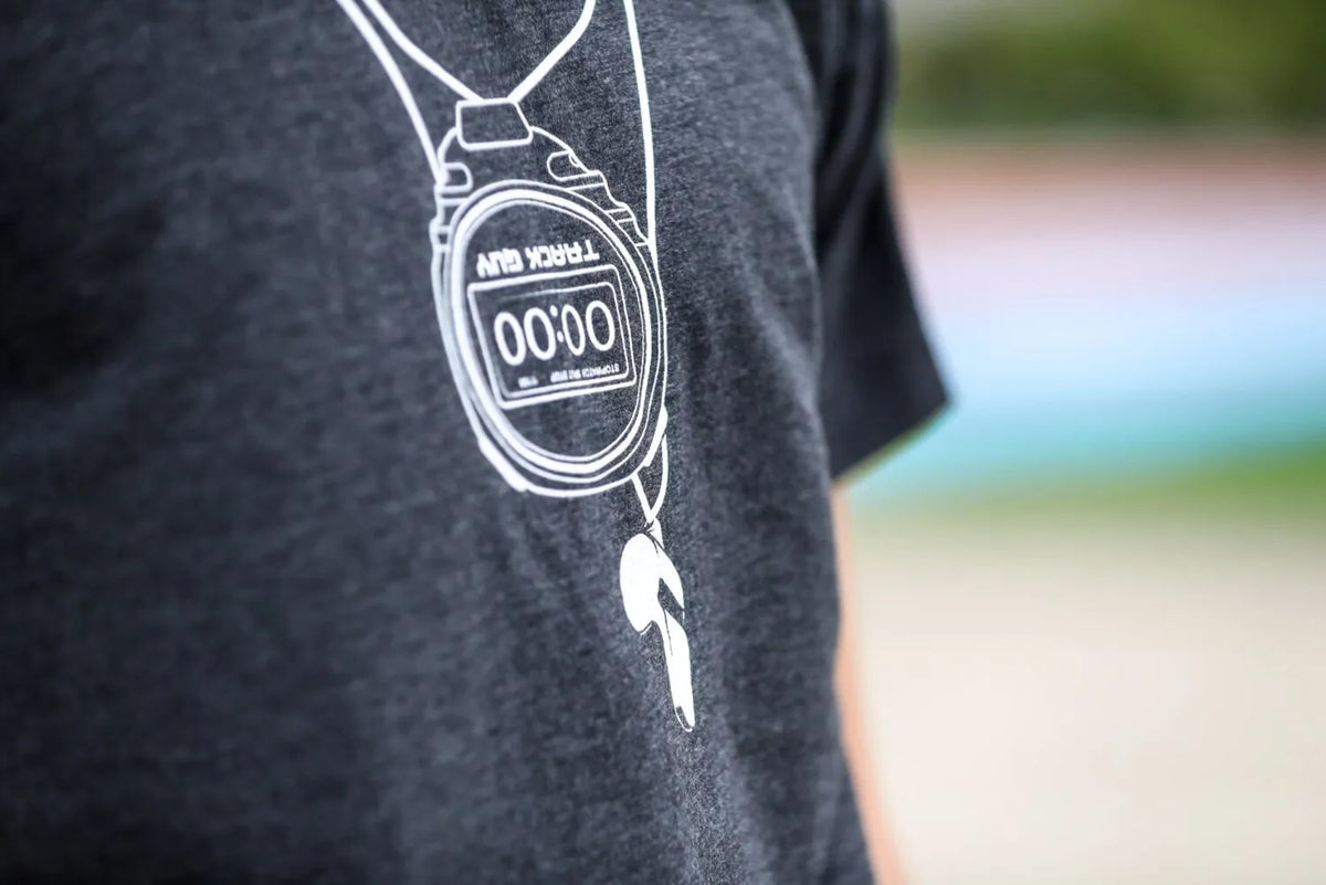 Fitness Sports Track Guy Stopwatch Shirt Multi
