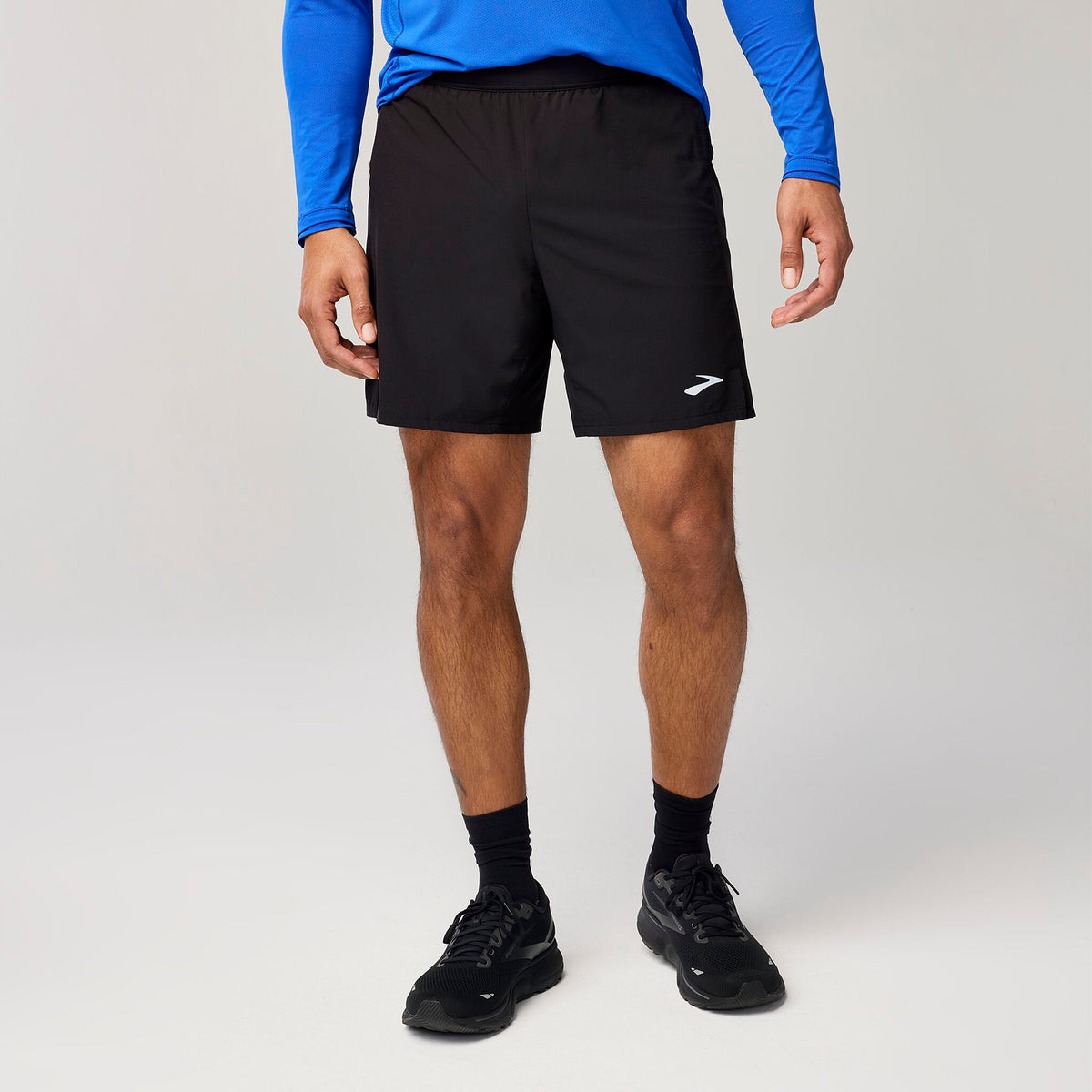 Brooks Men's Journey 7" 2-in-1 Short Black pair angle