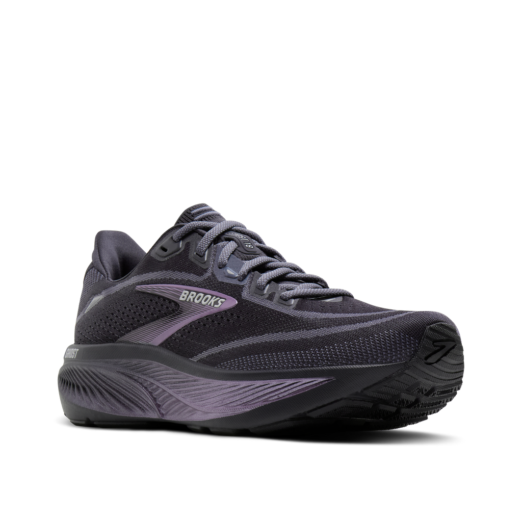 Brooks Women's Ghost 18 058 Ebony/Folkstone/Metallic pair angle