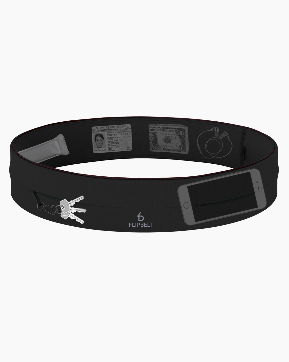 FLIPBELT Classic Running Belt Black lateral