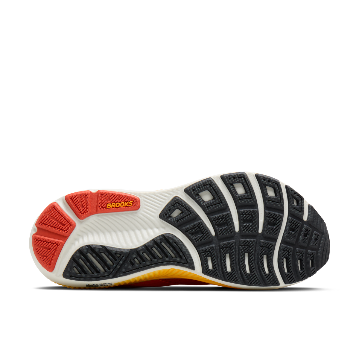 Brooks Men's Ghost 18 846 Tigerlily/Orange/Pearl outsole