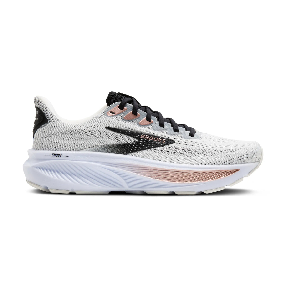 Brooks Women's Ghost 17 105 White/Black/RoseGold
