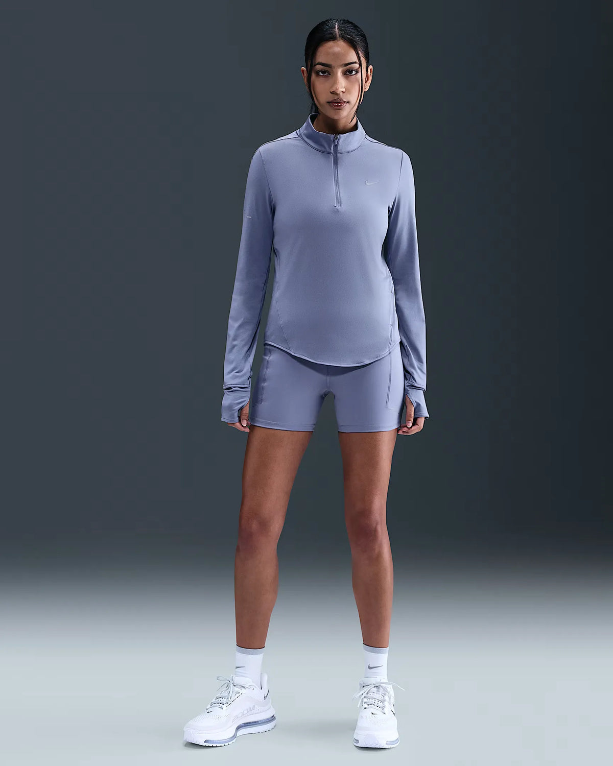 Nike Women's High-Waisted 4" Tight Running Shorts with Pockets 499 World Indigo/reflective Silv