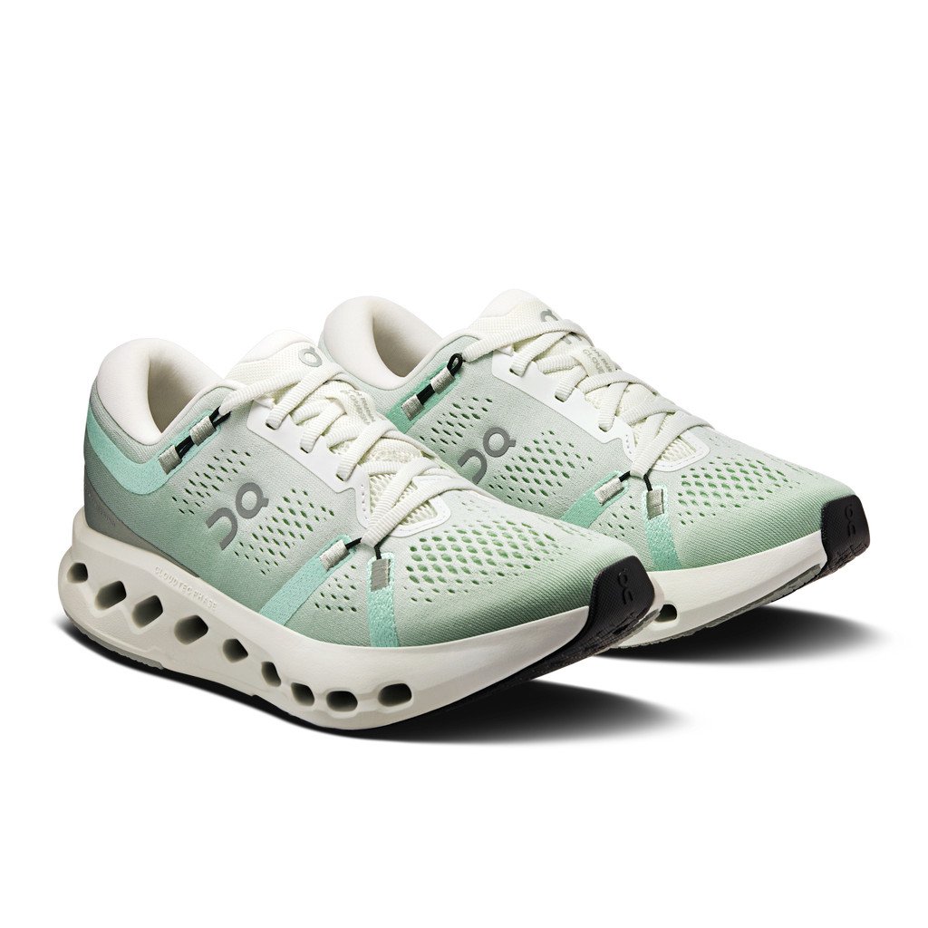 On Running Women's Cloudsurfer 2 1057 Ivory/Creek pair angle
