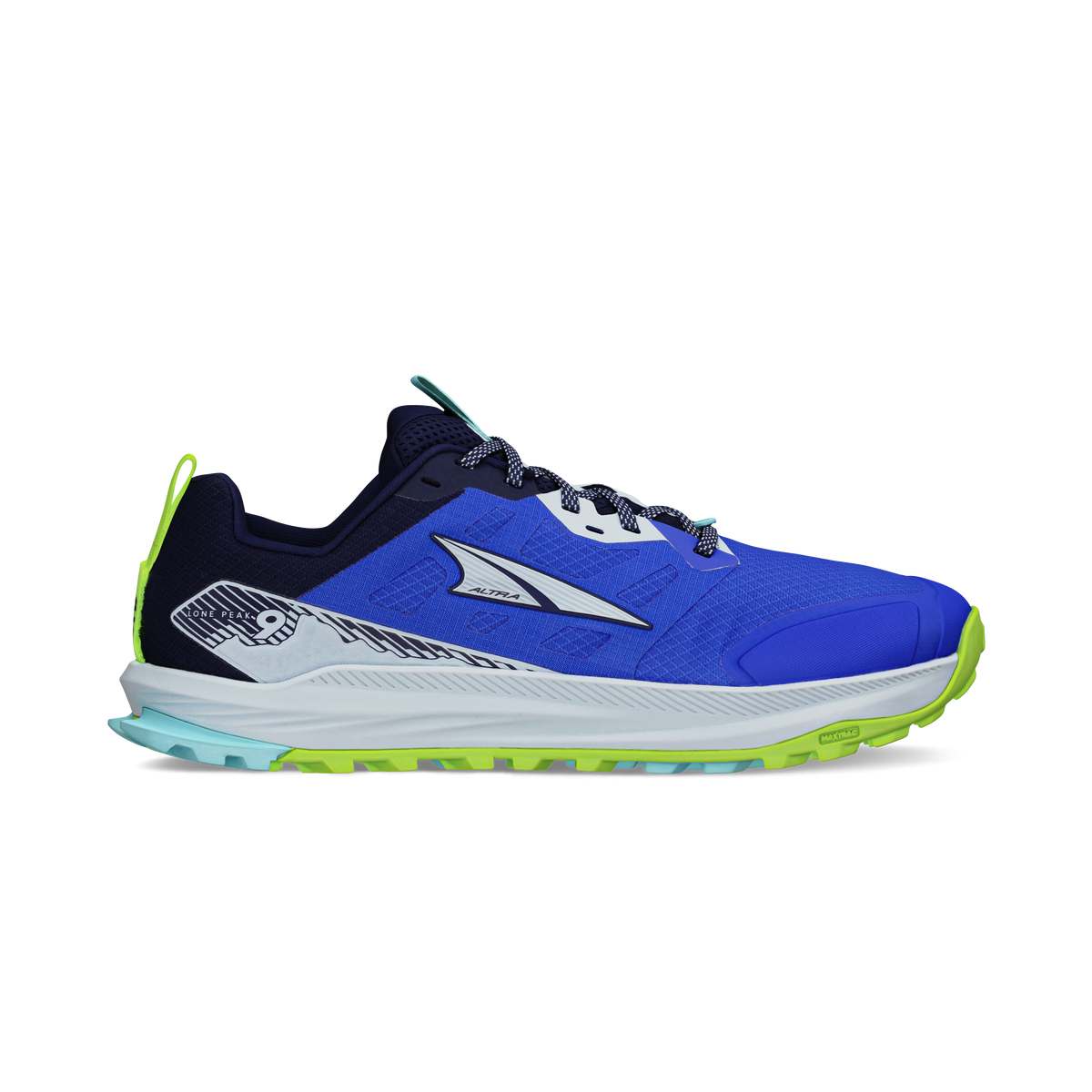 Altra Men's Lone Peak 9 431 Blue/Lime lateral