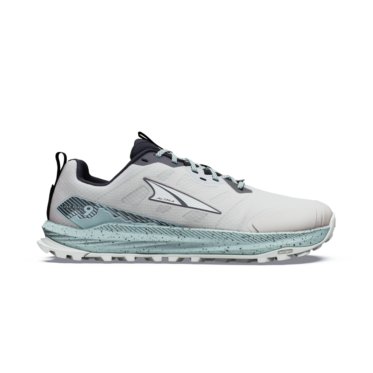 Altra Men's Lone Peak 9 74T FlintGrey/DawnBlue/Gn lateral