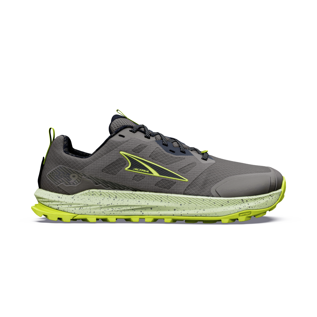 Altra Men's Lone Peak 9 89Y DarkGullGrey/Blk/Lime lateral