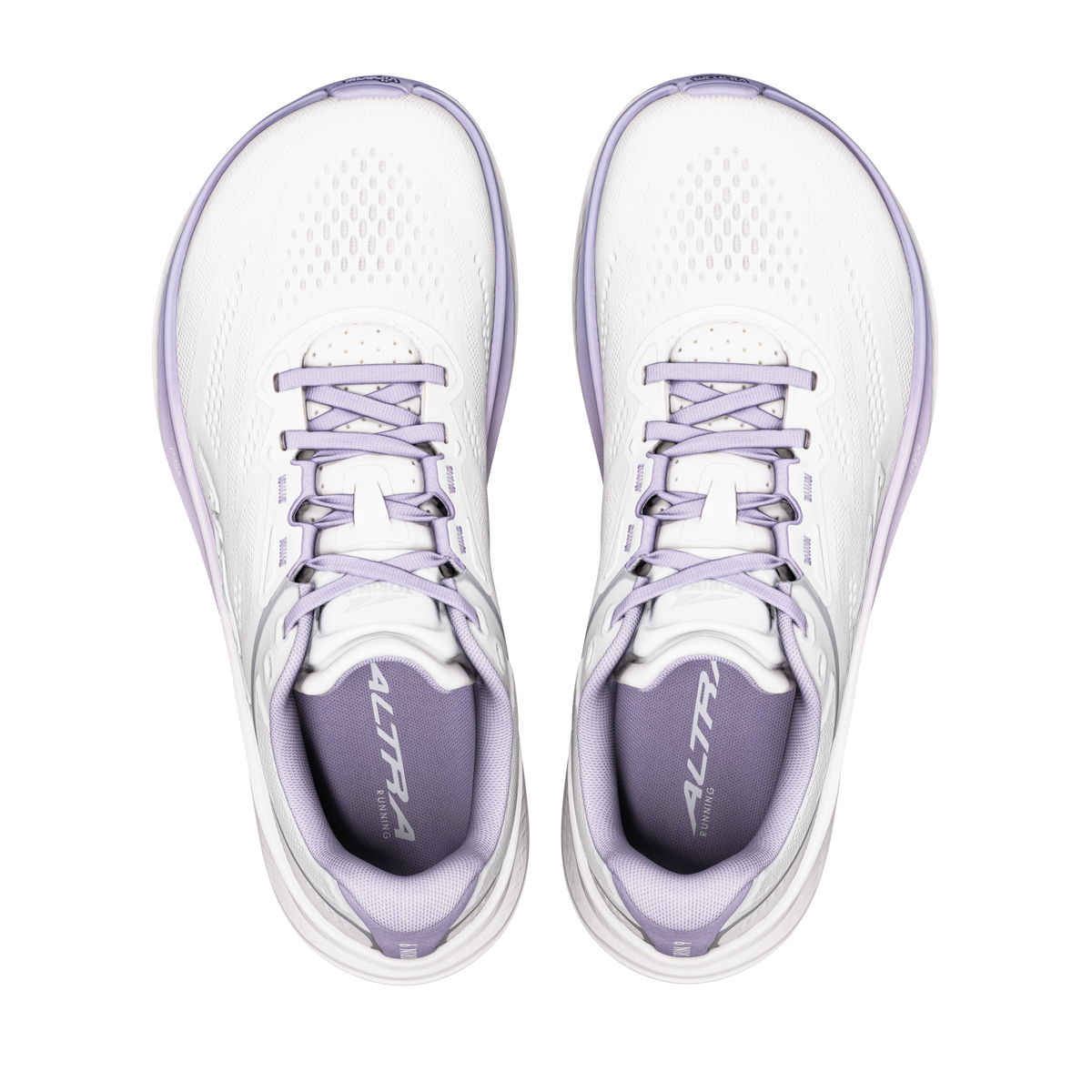 Altra Women's Torin 9 72D White/White/Wisteria pair angle